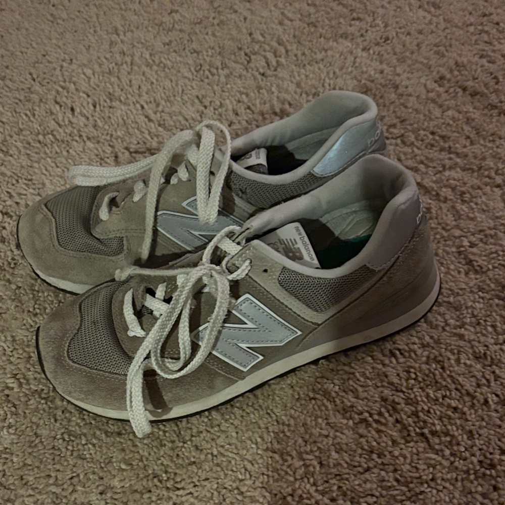 New Balance Gray and White Athletic Shoes
